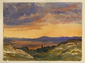 Jezreel Valley (wc und पेंसिल कागज पर)